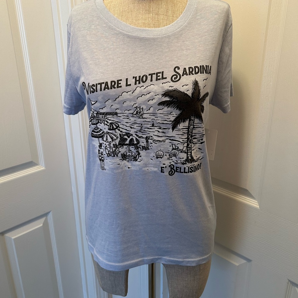 Lucky Brand Sardinia Graphic Tee in Light Blue